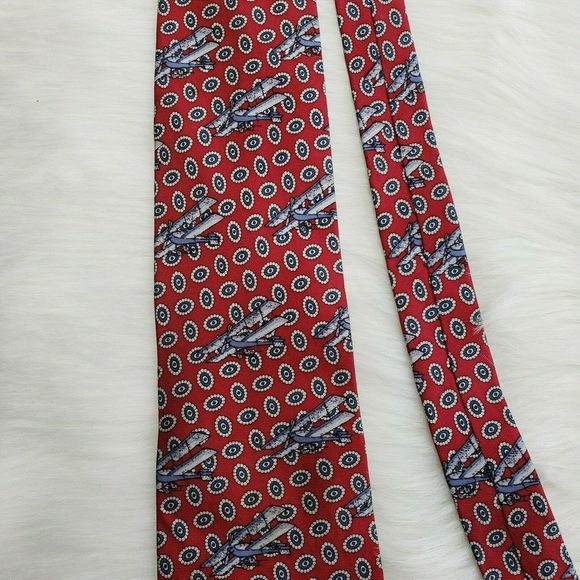 John Weitz Other - John Weitz Vintage BiPlane Airplane Silk Mens Tie